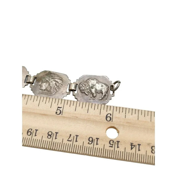 Saint Louis Zoo Souvenir Panel Arrow Head Bracelet Native American Enamel VTG - Picture 6 of 6